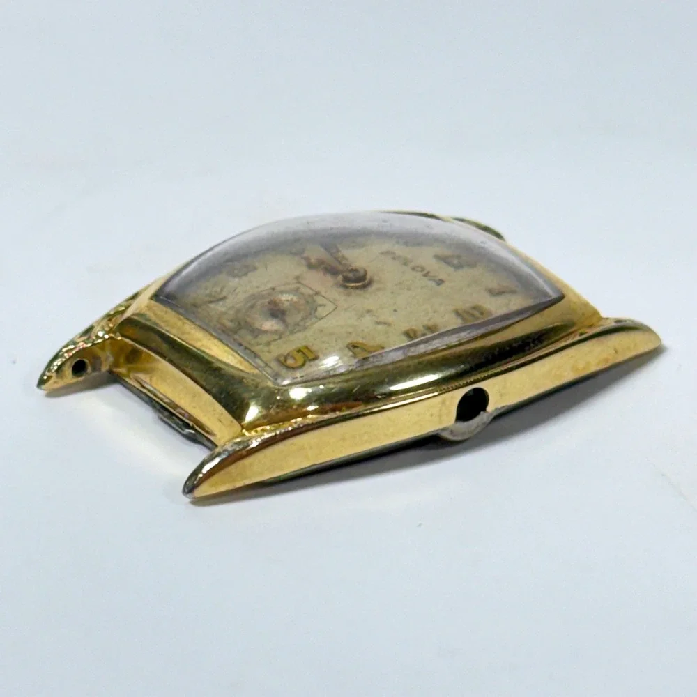 Vintage Bulova 10AX 15 Jewel Watch Movement 10K RGP Case for Parts Restoration